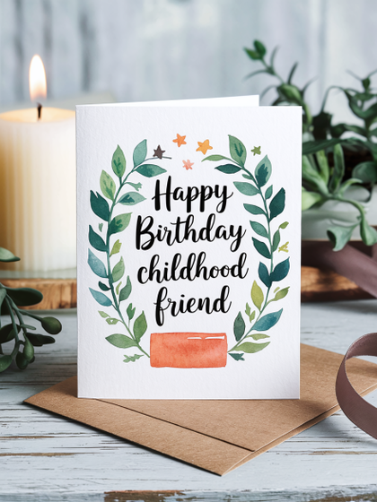 Watercolor Birthday Card for Childhood Friend