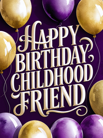 Watercolor Birthday Card For Childhood Friend