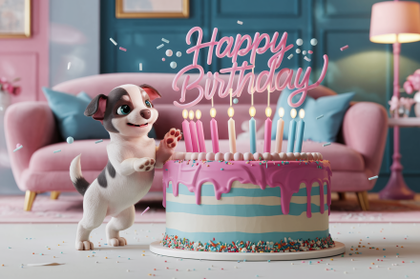 Happy Birthday Puppy Cake