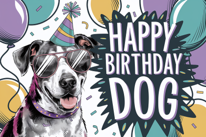 Happy Birthday Dog Card