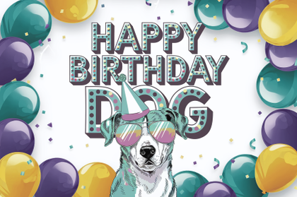 Happy Birthday Dog Card Design