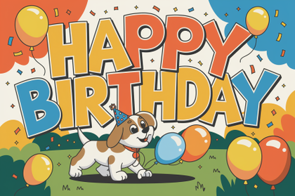 Happy Birthday Dog Card