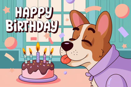 Cute Dog Birthday Card