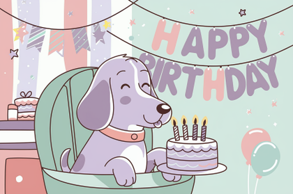 Cute Dog Birthday Card