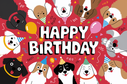 Happy Birthday Dog Card