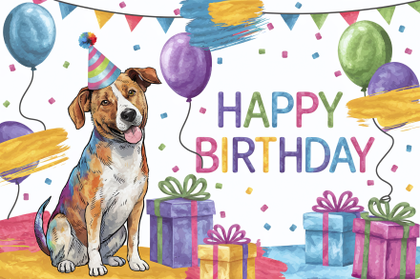 Happy Birthday Dog Card