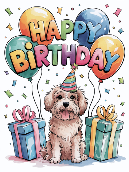 Happy Birthday Dog Card