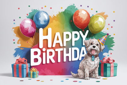 Happy Birthday Dog Card