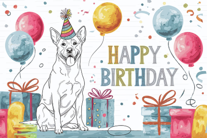 Happy Birthday Dog Card