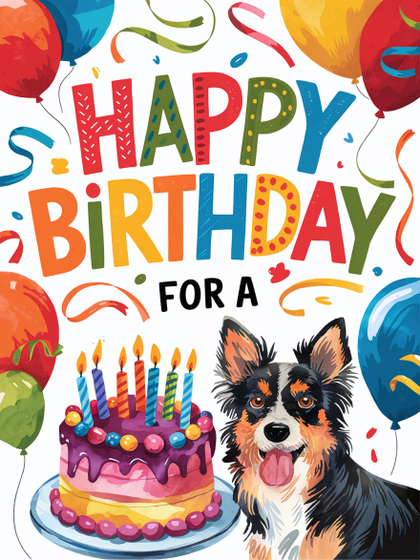 Happy Birthday Dog Card