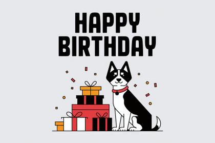 Happy Birthday Dog Card