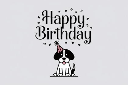 Happy Birthday Dog Card