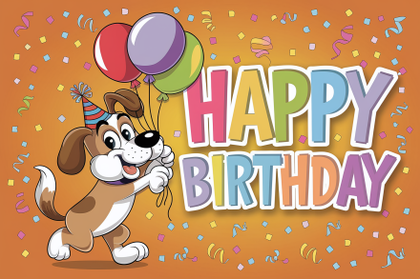 Cute Dog Birthday Card