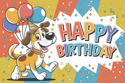 Happy Birthday Dog Card