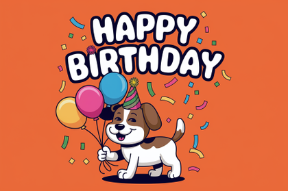 Happy Birthday Dog Card
