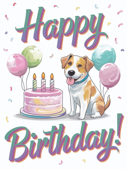 Happy Birthday Dog Card