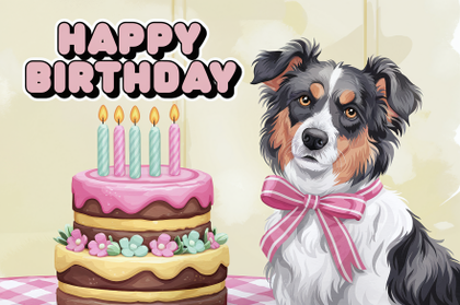 Watercolor Dog Birthday Card