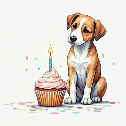 Dog Birthday Cupcake