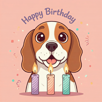 Beagle Dog Birthday Card