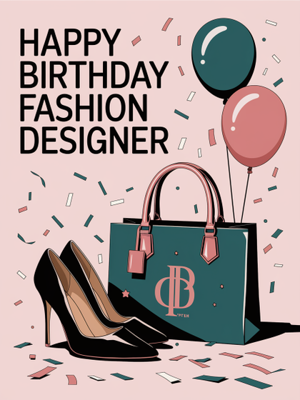 Happy Birthday Fashion Designer Greeting Card
