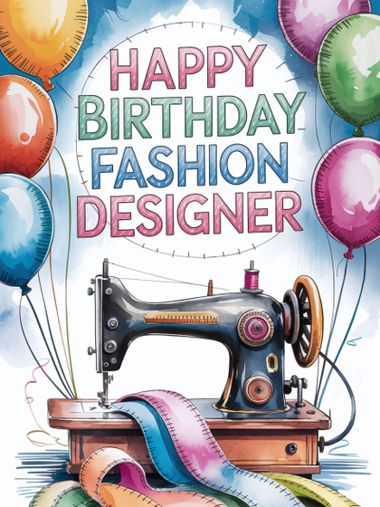 Happy Birthday Fashion Designer Greeting Card