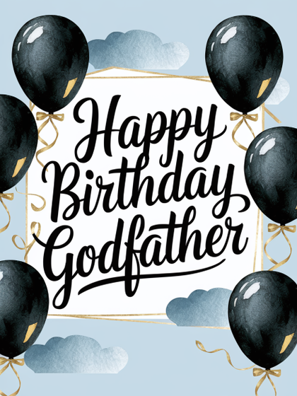 Spectacular Glasses And Orange Swirls Birthday Card For Godfather - View #2