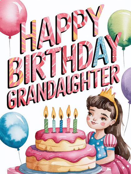 Happy Birthday Granddaughter Geburtstagskarte – Premium Mit Liebesgrüßen, Out Of The Blue