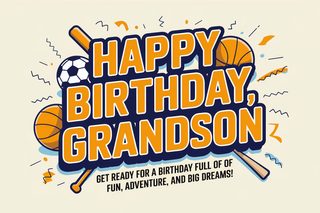 Happy Birthday Grandson Sports Themed Card