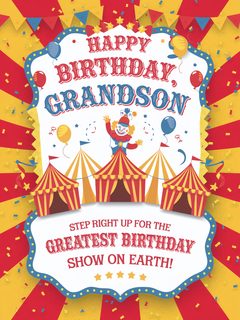 Happy Birthday Grandson Card