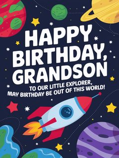 Happy Birthday Grandson Card