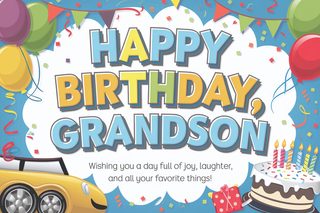Happy Birthday Grandson Card