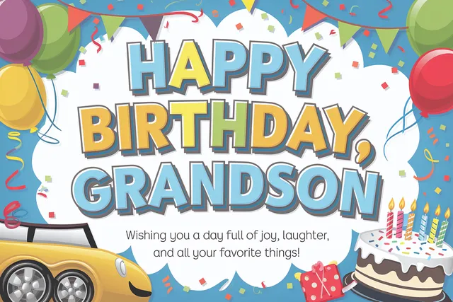 Happy Birthday Grandson Card