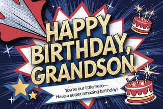 Happy Birthday Grandson Card
