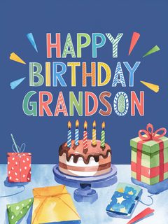 Happy Birthday Grandson Card