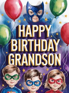 Happy Birthday Grandson Card