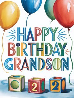 Happy Birthday Grandson Card