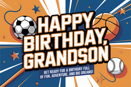 Happy Birthday Grandson Sports Card