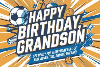 Happy Birthday Grandson Sports Themed Card