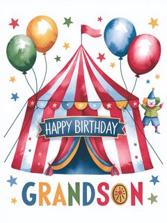 Watercolor Illustration of Circus Tent for