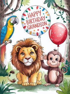 Happy Birthday Grandson Card