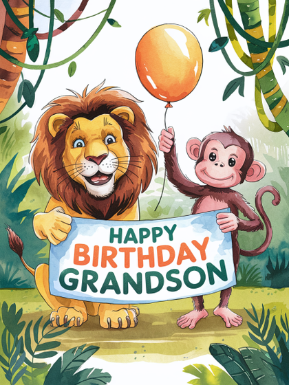 Happy Birthday Grandson Card