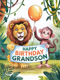 Happy Birthday Grandson Card