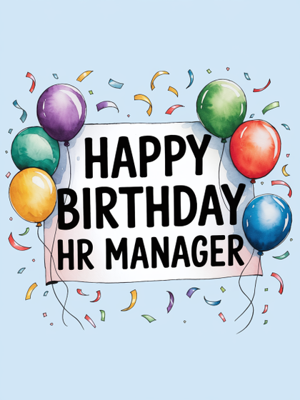 Free Download Happy Birthday HR Manager Banner