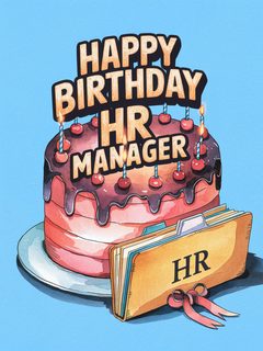 Happy Birthday HR Manager Cake