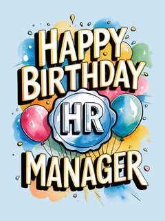 Watercolor Happy Birthday Card for HR Manager