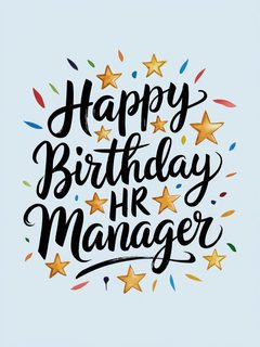 Happy Birthday HR Manager Watercolor Greeting Card