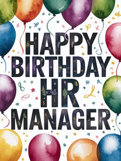 Happy Birthday HR Manager Watercolor Card
