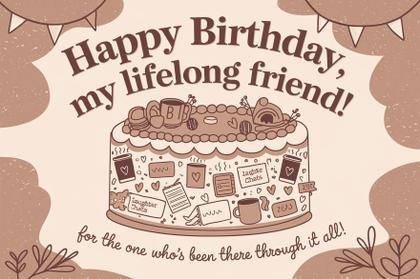Happy Birthday Friend Illustration