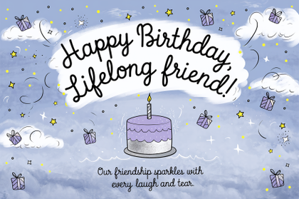Hand-drawn Birthday Card for Lifelong Friend