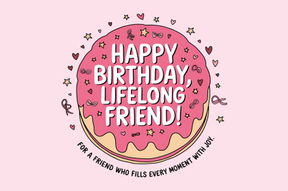 Happy Birthday Lifelong Friend Cake